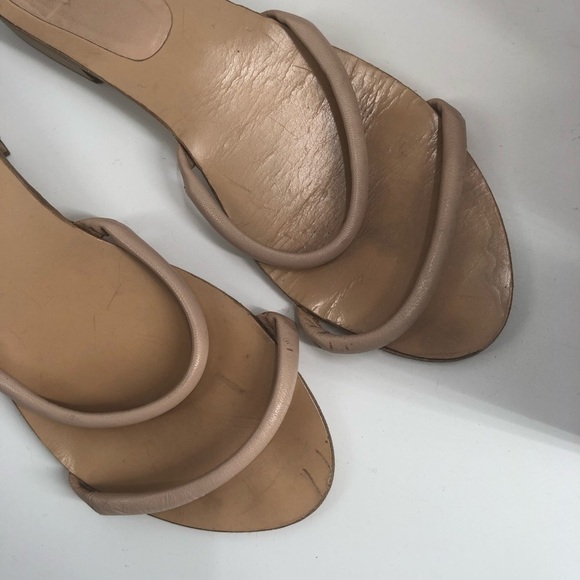MARYAM NASSIR ZADEH Frida? Slide Sandal Two Strap Leather Low Heel Tan Nude 39 - Picture 5 of 10